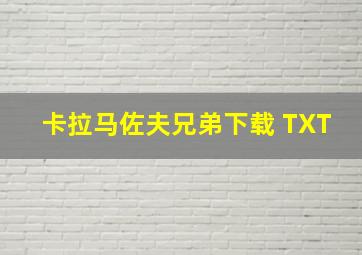 卡拉马佐夫兄弟下载 TXT